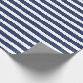 Eenvoudige moderne marineblauw, gestreept minimali cadeaupapier (Hoek)