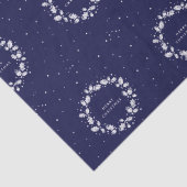 Eenvoudige moderne marineblauw Kerstmis Holly Wrea Tissuepapier (Detail)