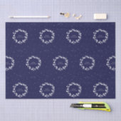 Eenvoudige moderne marineblauw Kerstmis Holly Wrea Tissuepapier (Craft)