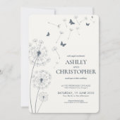 Eenvoudige moderne marineblauwe paardenbloem bruil kaart (Voorkant)