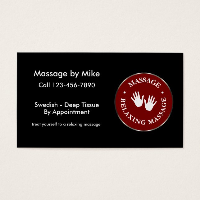 Eenvoudige moderne massage visitekaartje (Voorkant)