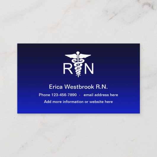 Eenvoudige Moderne Medisch Geregistreerde Verpleeg Visitekaartje (Voorkant)