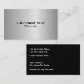 Eenvoudige, moderne metalen blik visitekaartje (Voorkant / Achterkant)