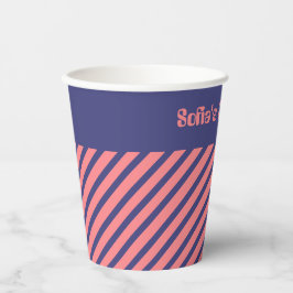 Eenvoudige Moderne Midnight Blue Light koraal stre Papieren Bekers