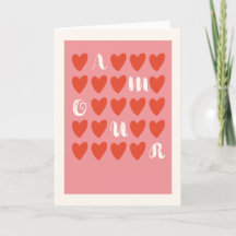 Eenvoudige Moderne Minimaal Amour Valentijnsdagkaa
