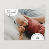 Eenvoudige Moderne Minimaal Bogen Foto Baby Dank u Briefkaart (Voorkant)