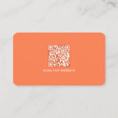 Eenvoudige Moderne Minimaal Koraal QR Code Visitekaartje (Achterkant)