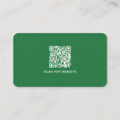Eenvoudige Moderne Minimaal Matte Groene QR Code Visitekaartje (Achterkant)