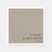 Eenvoudige moderne, minimale aangepaste bruiloft servet (Voorkant)