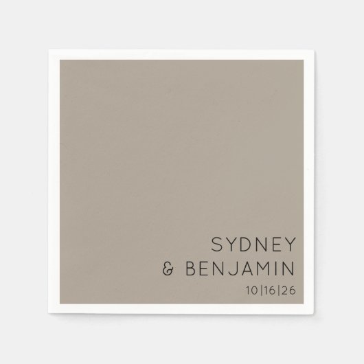 Eenvoudige moderne, minimale aangepaste bruiloft servet (Voorkant)