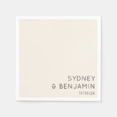 Eenvoudige moderne minimale aangepaste bruiloft servet (Voorkant)