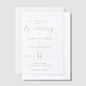 Eenvoudige moderne minimale aangepaste foto bruilo vellum uitnodigingen (Offset)