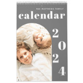 Eenvoudige moderne, minimale aangepaste fotoplanne kalender (Hoes)