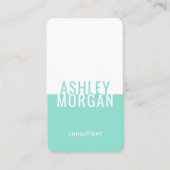 Eenvoudige, moderne, minimale, Blauwgroen typograf Visitekaartje (Voorkant)