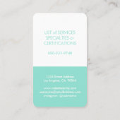 Eenvoudige, moderne, minimale, Blauwgroen typograf Visitekaartje (Achterkant)