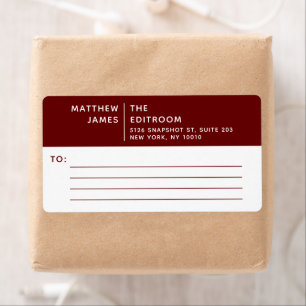 Eenvoudige moderne minimale Bourgogne White Busine Etiket