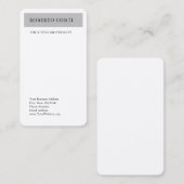 Eenvoudige, moderne, minimale bovenzijde visitekaartje (Voorkant / Achterkant)