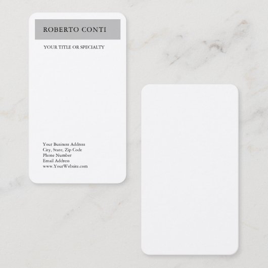 Eenvoudige, moderne, minimale bovenzijde visitekaartje (Voorkant / Achterkant)