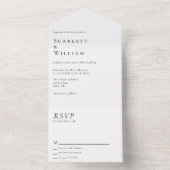 Eenvoudige moderne minimale bruiloft all in one uitnodiging (Binnen)