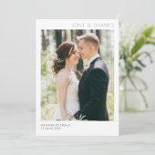 Eenvoudige moderne minimale bruiloft bedankkaart (Staand voorkant)