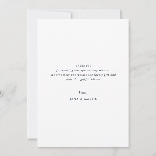 Eenvoudige moderne minimale bruiloft bedankkaart (Achterkant)