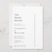 Eenvoudige moderne minimale bruiloft de avond ervo kaart (Voorkant)