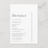 Eenvoudige moderne minimale bruiloft details informatiekaartje (Voorkant)