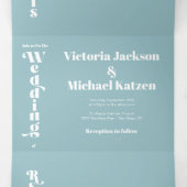 Eenvoudige moderne minimale bruiloft drievoudige u drieluik uitnodiging (Binnenkant midden)