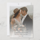 Eenvoudige moderne minimale bruiloft foto opslaan  save the date (Voorkant)