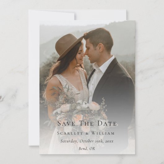 Eenvoudige moderne minimale bruiloft foto opslaan save the date (Voorkant)