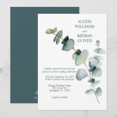Eenvoudige moderne minimale Eucalyptus Branch Wedd Kaart (Voorkant / Achterkant)