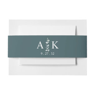 Eenvoudige Moderne Minimale Eucalyptus Tak Uitnodigingen Wikkel