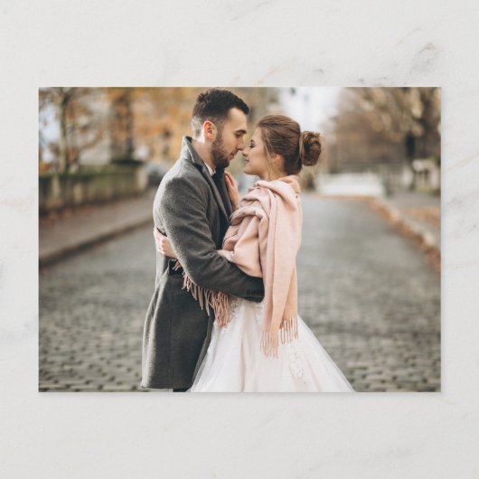 Eenvoudige moderne minimale faux kraft foto bruilo uitnodiging briefkaart (Achterkant)