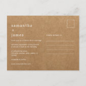 Eenvoudige moderne minimale faux kraft foto bruilo uitnodiging briefkaart (Voorkant)