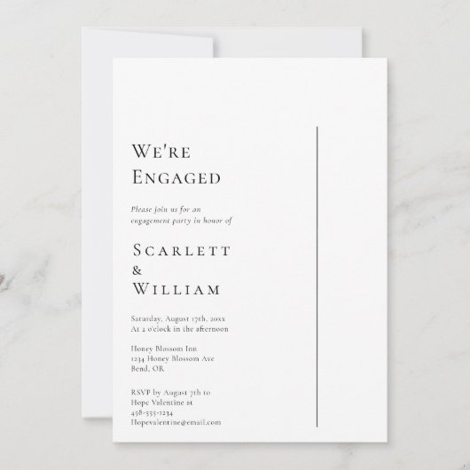 Eenvoudige moderne minimale foto die we verloofd z kaart (Voorkant)