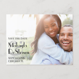 Eenvoudige Moderne Minimale Foto Save the Date Wed Briefkaart