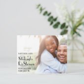 Eenvoudige Moderne Minimale Foto Save the Date Wed Briefkaart (Staand voorkant)