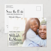 Eenvoudige Moderne Minimale Foto Save the Date Wed Briefkaart (Voorkant / Achterkant)