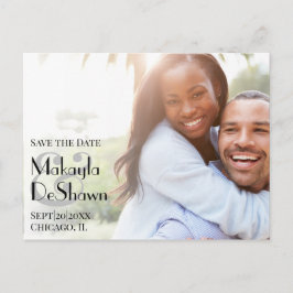 Eenvoudige Moderne Minimale Foto Save the Date Wed Briefkaart