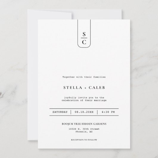 Eenvoudige moderne minimale geometrische boog QR c Kaart (Voorkant)