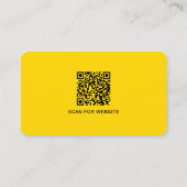 Eenvoudige Moderne Minimale Gouden Gele QR-code Visitekaartje (Achterkant)