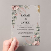 Eenvoudige moderne minimale groene blad bruiloft a acryl uitnodigingen (Insitu (Draagbaar))