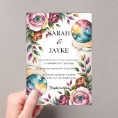 Eenvoudige moderne minimale groene blad bruiloft a acryl uitnodigingen (Insitu (Draagbaar))