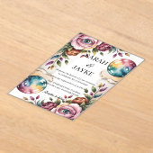 Eenvoudige moderne minimale groene blad bruiloft a acryl uitnodigingen (Laagn)