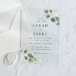Eenvoudige moderne minimale groene blad bruiloft acryl uitnodigingen<br><div class="desc">Eenvoudige Modern Minimal Green Leaf Wedding Acryl Uitnodiging Zie bijpassend collectie in onze Niche en Nest Store</div>
