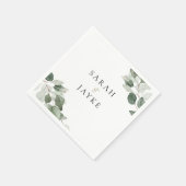 Eenvoudige Moderne Minimale Groene Blad Bruiloft Servet (Hoek)