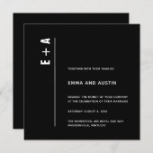 Eenvoudige moderne, minimale Initialen bruiloft Kaart (Voorkant / Achterkant)