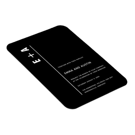Eenvoudige moderne, minimale Initialen bruiloft Magneet (Rechterzijde)