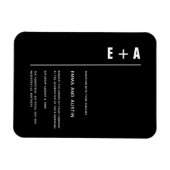 Eenvoudige moderne, minimale Initialen bruiloft Magneet (Horizontaal)