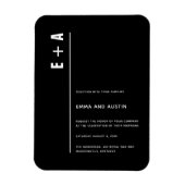 Eenvoudige moderne, minimale Initialen bruiloft Magneet (Verticaal)